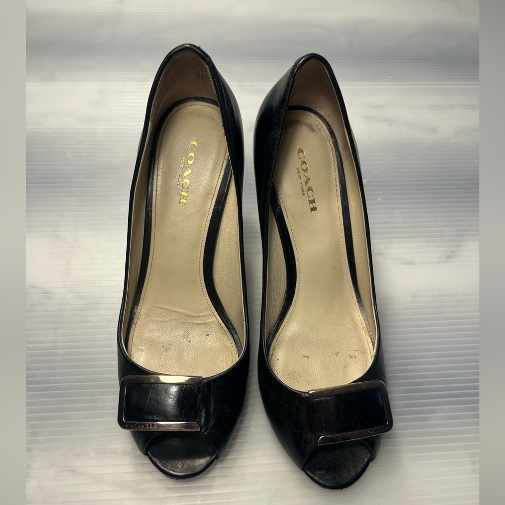 Coach Elsa sheepskin leather wedge